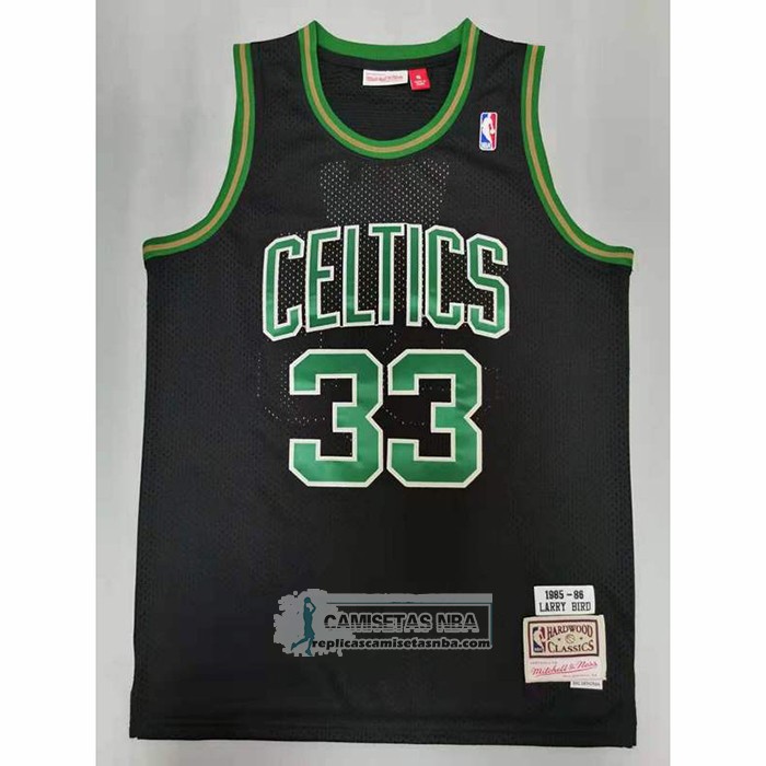 Camiseta Boston Celtics Larry Bird NO 33 Mitchell & Ness 1985-86 Negro